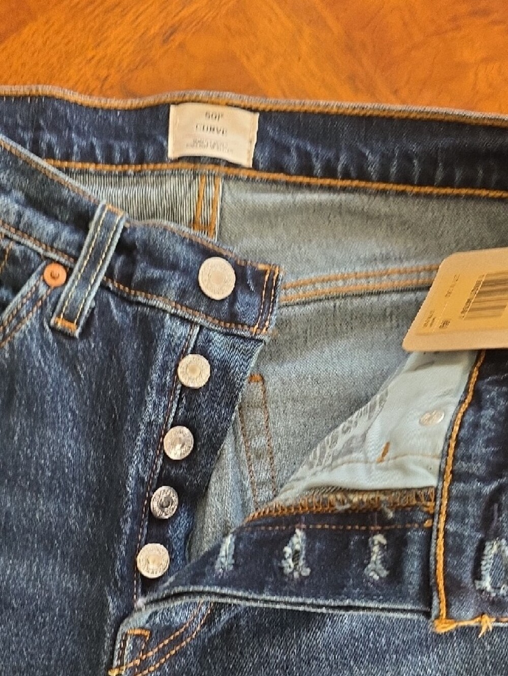 Levi's Women's 501 Curve Straight Leg Stretch Jeans - Mild Salsa - 27 X 30 - NEW - Picture 4 of 12